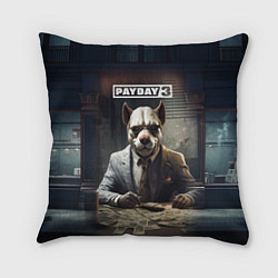 Подушка квадратная Bulldog payday 3, цвет: 3D-принт