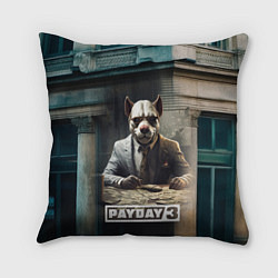 Подушка квадратная Payday 3 dog, цвет: 3D-принт