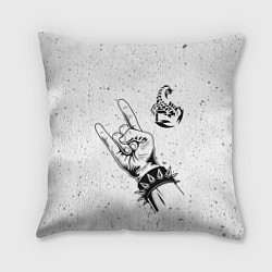 Подушка квадратная Scorpions и рок символ, цвет: 3D-принт