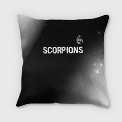 Подушка квадратная Scorpions glitch на темном фоне: символ сверху