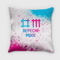 Подушка квадратная Depeche Mode neon gradient style, цвет: 3D-принт