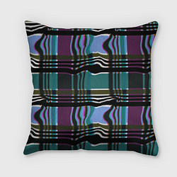 Подушка квадратная Клетка шотландка с искажением, цвет: 3D-принт