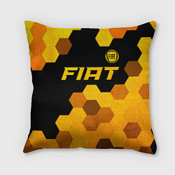 Подушка квадратная Fiat - gold gradient: символ сверху, цвет: 3D-принт