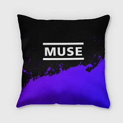 Подушка квадратная Muse purple grunge, цвет: 3D-принт