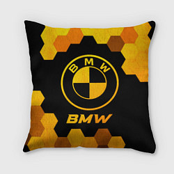 Подушка квадратная BMW - gold gradient, цвет: 3D-принт