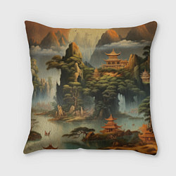 Подушка квадратная Пейзаж в китайском стиле
