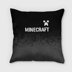 Подушка квадратная Minecraft glitch на темном фоне: символ сверху, цвет: 3D-принт