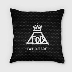 Подушка квадратная Fall Out Boy glitch на темном фоне