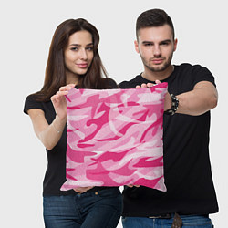 Подушка квадратная Камуфляж в розовом, цвет: 3D-принт — фото 2