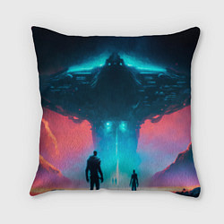 Подушка квадратная Инопланетное вторжение, цвет: 3D-принт