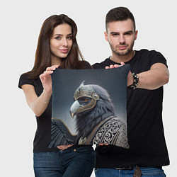 Подушка квадратная Ворон викинг, цвет: 3D-принт — фото 2