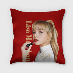 Подушка квадратная Blackpink Lisa paints lips