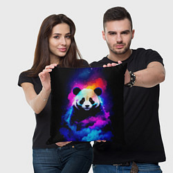 Подушка квадратная Панда и краски, цвет: 3D-принт — фото 2
