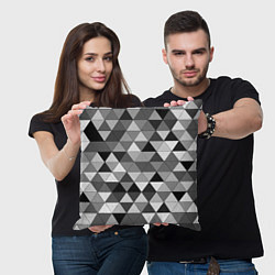 Подушка квадратная Геометрические фигуры треугольник, цвет: 3D-принт — фото 2