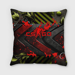 Подушка квадратная CS GO red logo