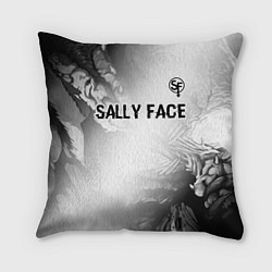 Подушка квадратная Sally Face glitch на светлом фоне: символ сверху, цвет: 3D-принт