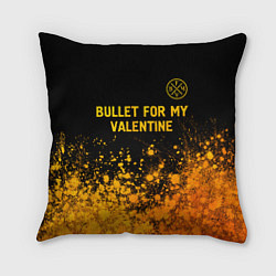 Подушка квадратная Bullet For My Valentine - gold gradient: символ св