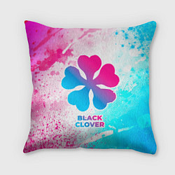 Подушка квадратная Black Clover neon gradient style, цвет: 3D-принт