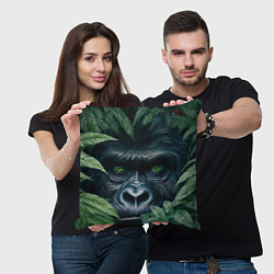 Подушка квадратная Крупная морда гориллы, цвет: 3D-принт — фото 2