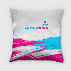 Подушка квадратная Mitsubishi neon gradient style: символ сверху