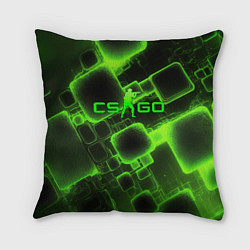 Подушка квадратная CS GO зеленые кислотные плиты