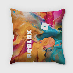 Подушка квадратная Roblox Logo Color, цвет: 3D-принт