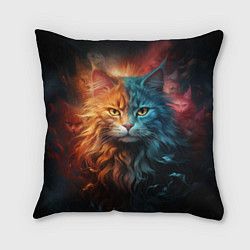 Подушка квадратная Сердитый котик, цвет: 3D-принт