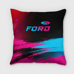 Подушка квадратная Ford - neon gradient: символ сверху