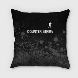 Подушка квадратная Counter Strike glitch на темном фоне: символ сверх, цвет: 3D-принт