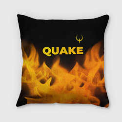 Подушка квадратная Quake - gold gradient: символ сверху