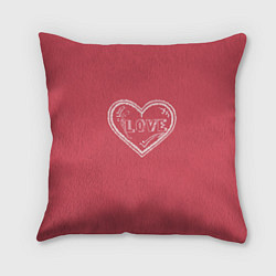 Подушка квадратная Сердечко LOVE, цвет: 3D-принт