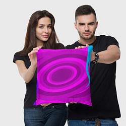 Подушка квадратная Розовые овалы, цвет: 3D-принт — фото 2