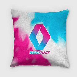 Подушка квадратная Renault neon gradient style, цвет: 3D-принт