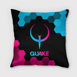 Подушка квадратная Quake - neon gradient, цвет: 3D-принт