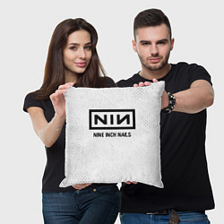 Подушка квадратная Nine Inch Nails glitch на светлом фоне, цвет: 3D-принт — фото 2