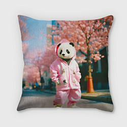 Подушка квадратная Милая панда в пуховике