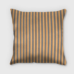 Подушка квадратная Полосатый серый и желтый, цвет: 3D-принт