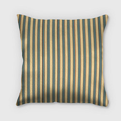 Подушка квадратная Полосатый серо-бежевый, цвет: 3D-принт