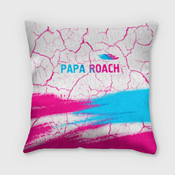 Подушка квадратная Papa Roach neon gradient style: символ сверху