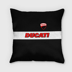 Подушка квадратная Ducati motors - черный, цвет: 3D-принт
