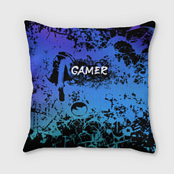 Подушка квадратная Gamer геймер абстрактный фон, цвет: 3D-принт