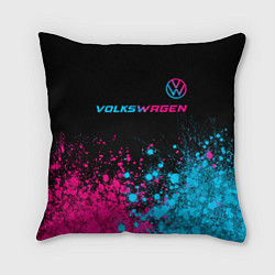 Подушка квадратная Volkswagen - neon gradient: символ сверху