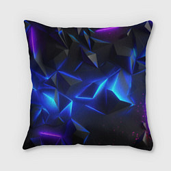 Подушка квадратная Blue dark neon