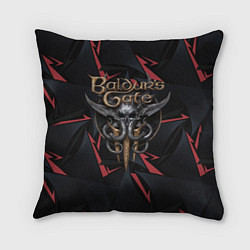 Подушка квадратная Baldurs Gate 3 logo dark red