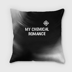 Подушка квадратная My Chemical Romance glitch на темном фоне: символ, цвет: 3D-принт
