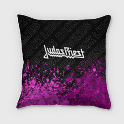 Подушка квадратная Judas Priest rock legends: символ сверху, цвет: 3D-принт
