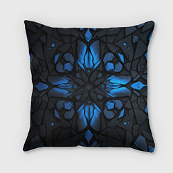 Подушка квадратная Синий абстрактный узор на плитах