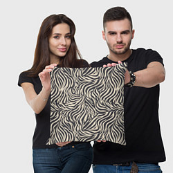 Подушка квадратная Зебра паттерн, цвет: 3D-принт — фото 2