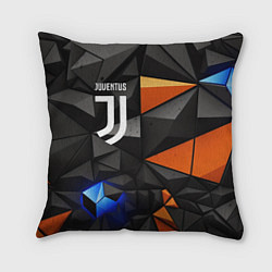 Подушка квадратная Juventus orange black style, цвет: 3D-принт