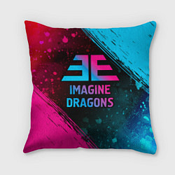 Подушка квадратная Imagine Dragons - neon gradient